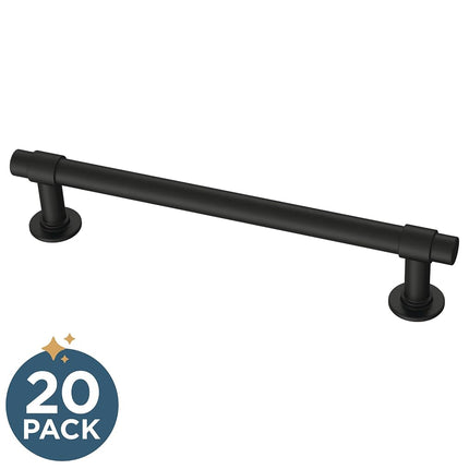 Franklin Brass Bar (20-Pack) Cabinet Handles 5-1/16" Hole Center Pulls | Matte Black Hardware Kitchen Door, Drawers, Dressers, Furniture P29618K-FB-B2