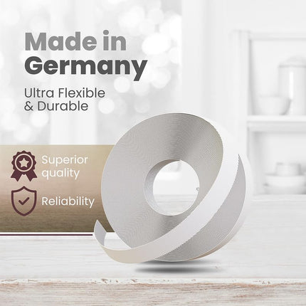 Edge Supply White Melamine 1-1/2 inch X 25 ft roll of White Edge Banding – Pre-glued Flexible Edging – Easy Application Iron-On Edging for Cabinet Repairs, Furniture Restoration (1-1/2 inch X 25 ft)