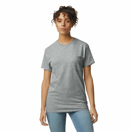 Gildan Adult Ultra Cotton T-Shirt with Pocket, Style G2300, 2-Pack, Sport Grey, Large
