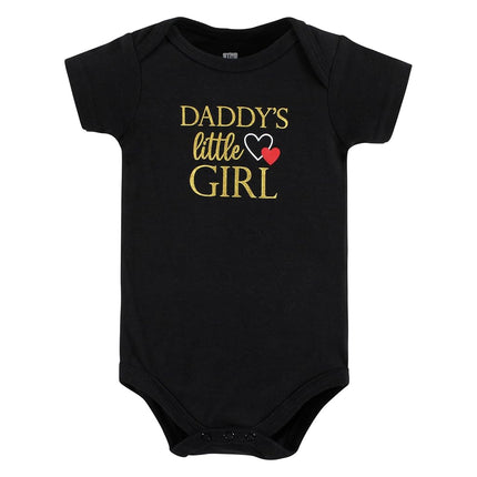 Hudson Baby Baby Cotton Bodysuits, Girl Daddy Red Black, Preemie