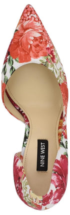 Nine West Women's Folowe Pump, White Blooms Floral Multi 146, 6.5
