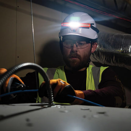 Klein Tools KHH56308 Rechargeable LED Wide-Beam Headlamp Work Light Hard Hats, 770 Lumens, Battery and Mount Included