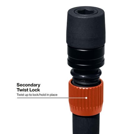 Klein Tools 80208 6 and 12-Inch Dual-Lock Extension Set, 1/4-Inch Hex Shank Impact Bit Holder, Quick-Release Locking Mechanism with Secondary Twist Lock, Compatible with Impact Drivers and Drills
