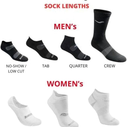 Saucony RunDry Men's Bolt Performance Socks Available in Sizes M - XXL (6, 12 or 18 Pairs), Black, Anthracite, Assorted (6 Pairs), L