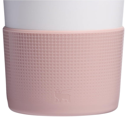 STANLEY Cubrebotas y Tapa de Pajita Quencher | Protector de Silicona Antideslizante para Vasos de 20 y 30 oz con Asa | Set de Accesorios para Vasos de Acero Inoxidable | Rosa Polvo