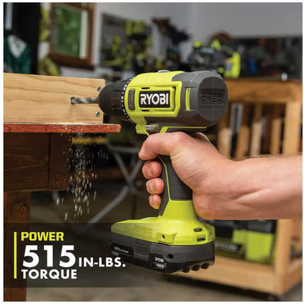 RYOBI ONE+ Taladro/Atornillador inalámbrico de 18 V y 1/2 pulg. (solo herramienta) PCL206B Negro Verde