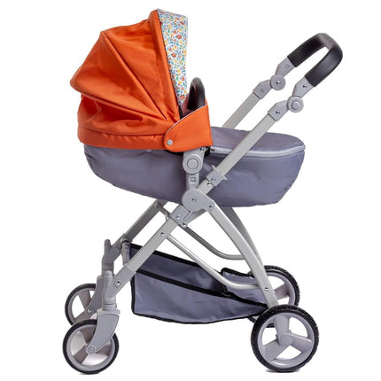 JC Toys - Folding Dolls up to 45 cm, Nature Collection, Basket, Hood, Stroller Bag, Adjustable Handlebar, Removable Carrycot Ideal for Play and Walking, Designed by Berenguer Boutique, +3 years