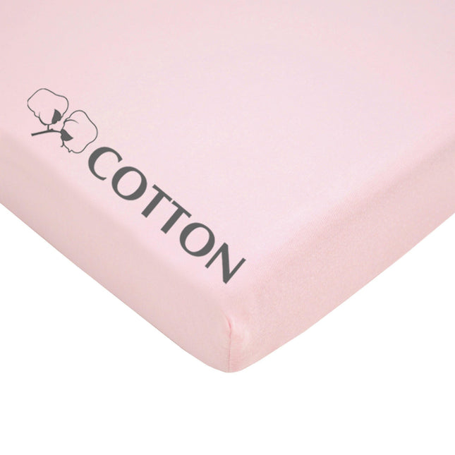 Drap-housse en jersey 100 % coton naturel de la marque American Baby Company, pour parc pliant, rose, doux et respirant, pour les filles