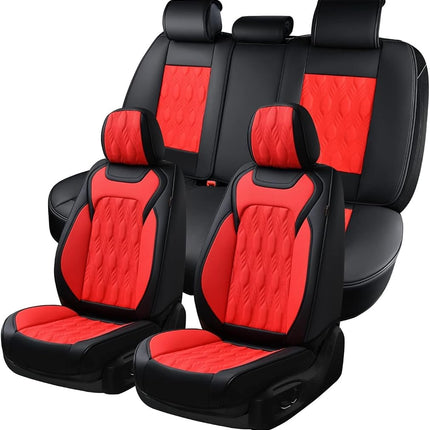 Coverado Car Seat Cover Full Set, Leather Seat Cov