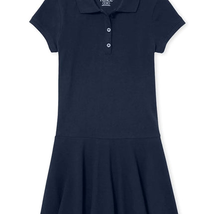 The Children's Place Girls Short Sleeve Picque Polo Dress, Ruby, Small