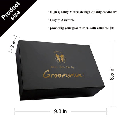 PartyGifts&beyond 8 Pcs Groomsmen Proposal Gift Box 6 Will You Be My Groomsman Gift Box and 2 Will You Be My Best Man Box(BK-H)