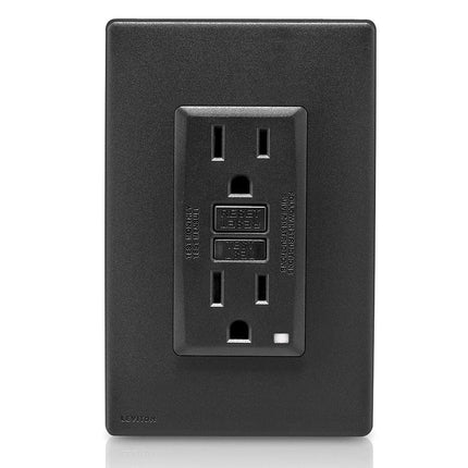 Leviton RGF15-OB 15 Amp Renu Self-Test Tamper-Resistant GFCI Outlet in Onyx Black
