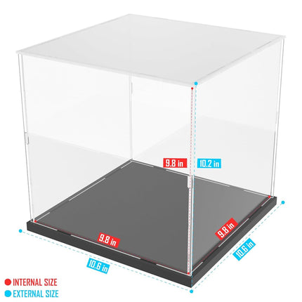 Choowin Acrylic Display Case for Lego Taj Mahal 21056 for Lego Spiderman 76261 for Lego 10266 75318 Thickened Clear Acrylic Display Cases for Collectibles Assemble Dustproof Display Box(Black Base)