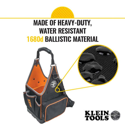 Klein Tools 554158-14 Tool Bag, Tradesman Pro Tote with 20 Pockets Made of 1680d Ballistic Weave and a Fully Molded Bottom, 8-Inch