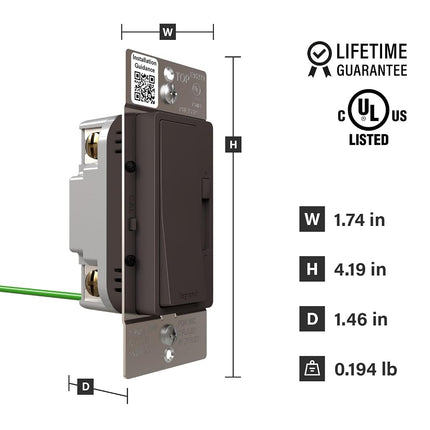 Legrand Radiant 150-Watt Single-Pole/3-Way LED Advanced Dimmer, Dark Bronze