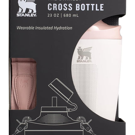 Stanley Cross Bottle | 23 oz Travel Bottle with Jacquard Strap | Leakproof Tritan Lid with Removable Straw | Recycled Stainless Steel | Double-Wall Vacuum Insulation