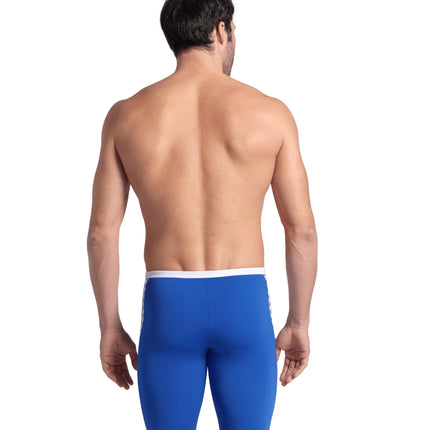 Arena Men's Performance Icons Solid Swim Jammer Trunks, Royal/White Logo, 24