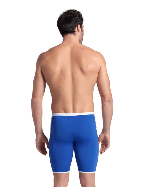 Arena Men's Performance Icons Solid Swim Jammer Trunks, Royal/White Logo, 24