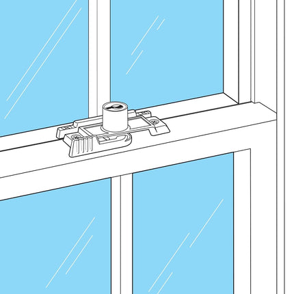 Prime-Line Products U 9933 Keyed Sash Lock, 2-1/4 in. Hole Centers, Zinc Diecast, White Finish