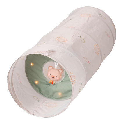 Taf Toys Play Light Tunnel Tent for Toddlers 1-3 - Baby Tunnel with Plush Bear - Engage Senses & Encourage Crawling - Twinkling Lights & Dual Light Modes - Kids Toddler Tunnels Crawl Indoor & Outdoor