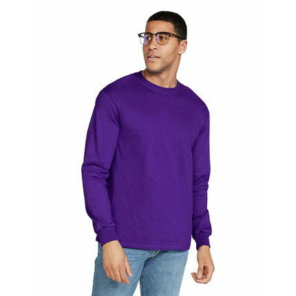 Gildan Unisex's Ultra Cotton Long Sleeve T-Shirt, Style G2400, Multipack, Purple (3-Pack), XXL (Pack of 3)