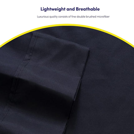 Full Size Bed Sheets - 6 Piece 1500 Supreme Collection Fine Brushed Microfiber Deep Pocket Full Sheet Set Bedding - 2 Extra Pillow Cases, Great Value, Full, Navy
