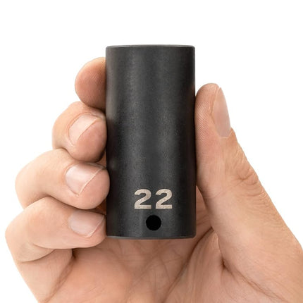 TEKTON 3/8 Inch Drive x 22 mm Deep 12-Point Impact Socket | SID13322