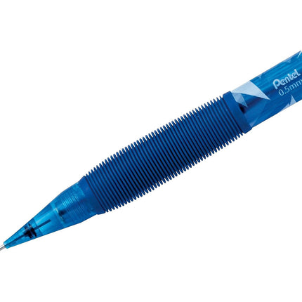 Lápiz automático Pentel Icy, 0.50 mm, cuerpo azul transparente, caja de 12 (AL25TC)