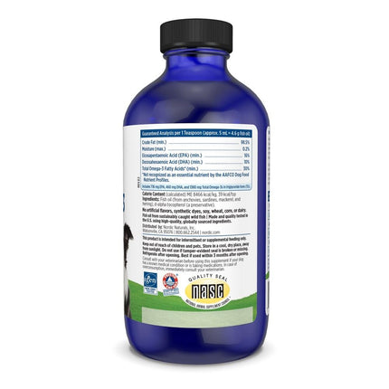 Nordic Naturals Omega-3 Pet, Unflavored - 8 oz - 1518 mg Omega-3 Per Teaspoon - Fish Oil for Medium to Large Dogs with EPA & DHA - Promotes Heart, Skin, Coat, Joint, & Immune Health