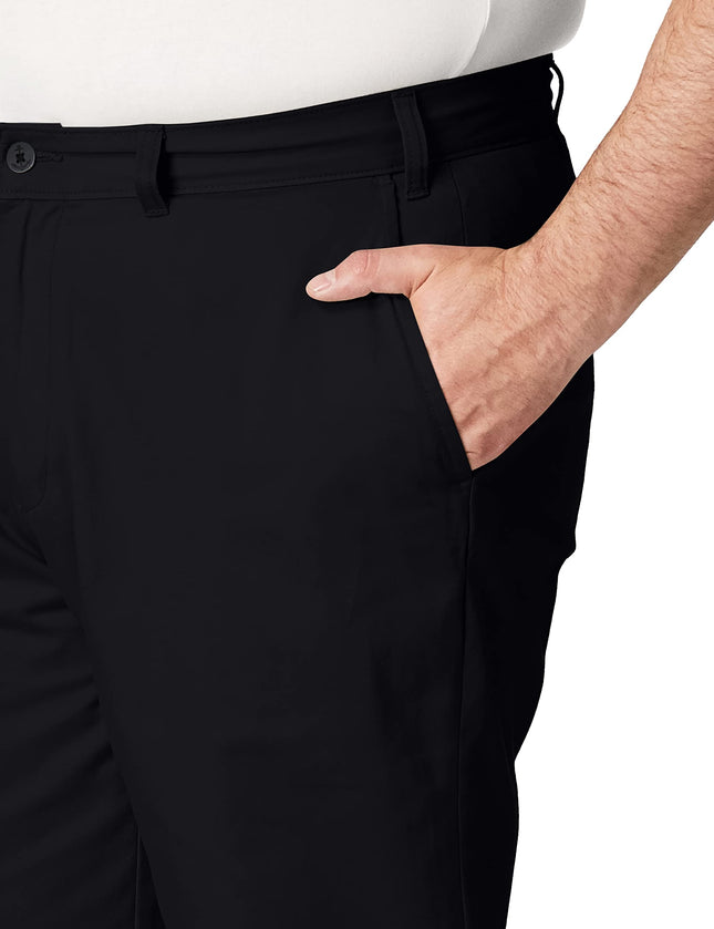 Nautica Mens Big & Tall Flat Front Khaki Twill Pant Business Casual Pants - Black -