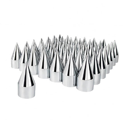 United Pacific 10770CB 1-1/2" X 4-1/8" Chrome Plastic Spike Nut Covers - Push-On (60 Pack)