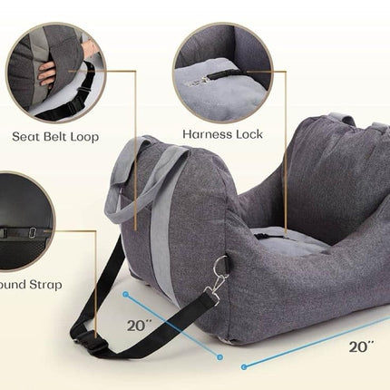 PET Awesome Dog Car Seat, Puppy Booster Seat, Travel Carrier Bed for Small and Medium Pets