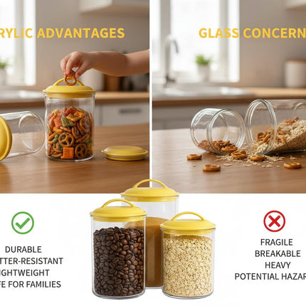 Food Storage Containers, BPA Free Airtight Canisters for Cereal, Pasta, Sugar, Coffee, Flour, Cookies, Loose Tea, for Kitchen Organization, Set of 3 by Reston Lloyd, Lime