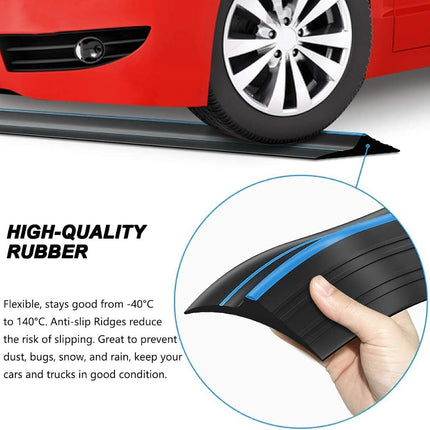 Jin&Bao Universal Garage Door Threshold Seal Strip, Bottom Weather Stripping Replacement Rubber Waterproof 20 FT Length（Blue）