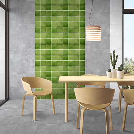 Commomy Peel and Stick Tile, Stick on Tiles Backsplash for Kitchen and Bathroom, PVC Self Adhesive Wall Tiles Stickers 3D Wall Panels Inner Wall Decoration(Square, Matte Green, 30x30cm, 10 Pcs)