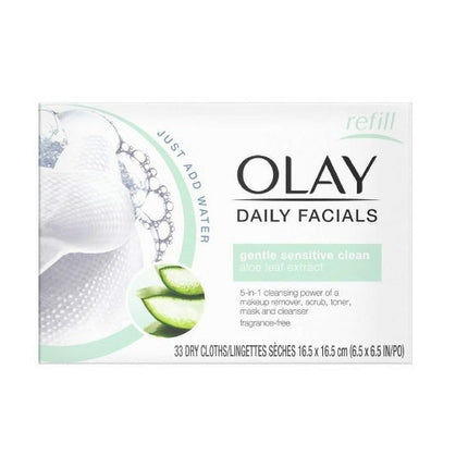 Olay OLAY Daily Gentle Clean 4-in-1 Water Activated Cloths, 33 Ea Pack of 6