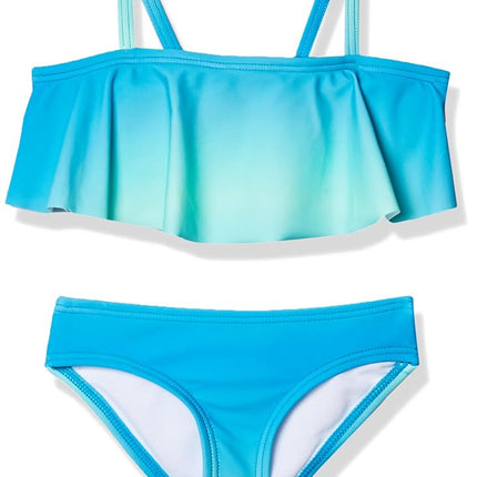 Kanu Surf Traje de baño de dos piezas para niña Karlie Flounce Bikini Beach Sport, Janie Blue, 8