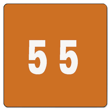 Smead DCC Color-Coded Numeric Label, 5, Label Roll, Brown, 250 Labels per Roll (67425)