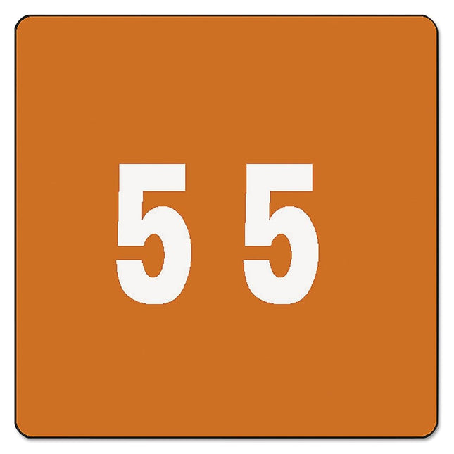 Smead DCC Color-Coded Numeric Label, 5, Label Roll, Brown, 250 Labels per Roll (67425)