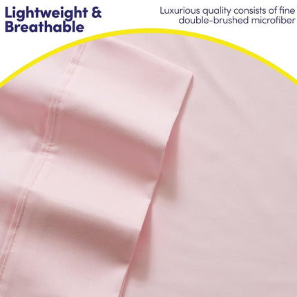 Sweet Home Collection Queen Sheets Pale Pink - 6 Piece 1500 Supreme Collection Fine Brushed Microfiber Deep Pocket Queen Sheet Set Bedding - 2 Extra Pillow Cases, Great Value