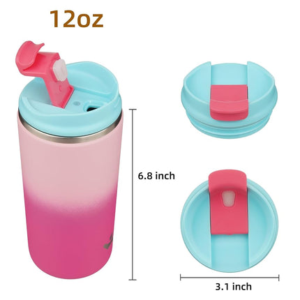 Konokyo Tumbler with Lid, 12 oz Travel Coffee Mug Double Wall Vacuum Stainless Steel Thermal Metal Cup Insulated Water Bottle,Cherry