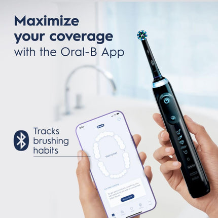 Oral-B GENIUS X LIMITED, Rechargeable Electric Toothbrush with Artificial Intelligence, 1 Brush Head, 1 Travel Case, Midnight Black
