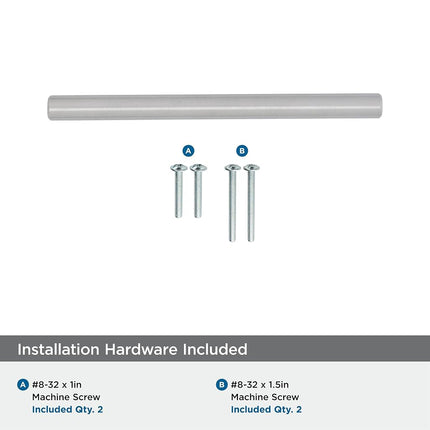Amerock Bar Pulls 3-3/4 in (96 mm) Center-to-Center Stainless Steel Cabinet Pull, Stainless Steel