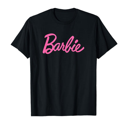 Barbie Classic Pink Logo T-Shirt, Black/Pink, M