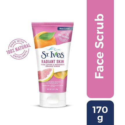 ST IVES 170g RADIANT SKIN SCRUB PINK LEMON AND MANDARIN