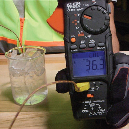K Type Thermocouple, High Temperature Thermocouple Measures 0 to 480 Degrees Celcius, with Adapter Klein Tools 69142