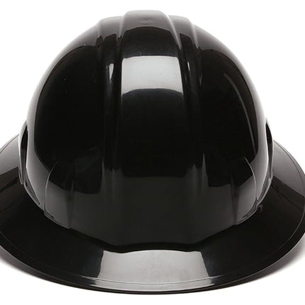 Pyramex Safety SL Series Full Brim Hard Hat, 4-Point Ratchet Suspension, Black, Medium