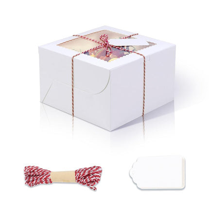 DOYIDE 20Pcs 8 Inch Cake Boxes with Window, 8x8x5 
