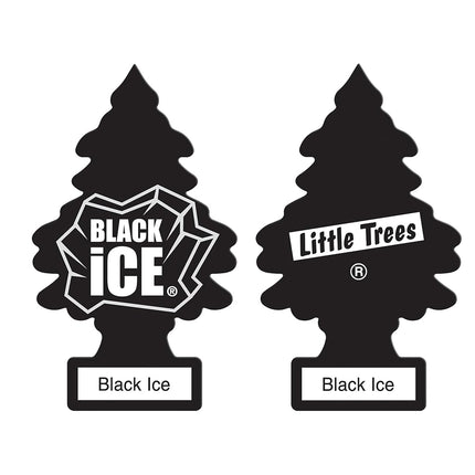 Little Trees Car Air Freshener | Hanging Paper Tree for Home or Car | Black Ice | 3 Pack
