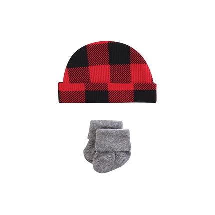 Hudson Baby Ensemble de layette unisexe pour bébé prématuré, 4 pièces, tenue à manches courtes, manches longues à carreaux de buffle, prématuré